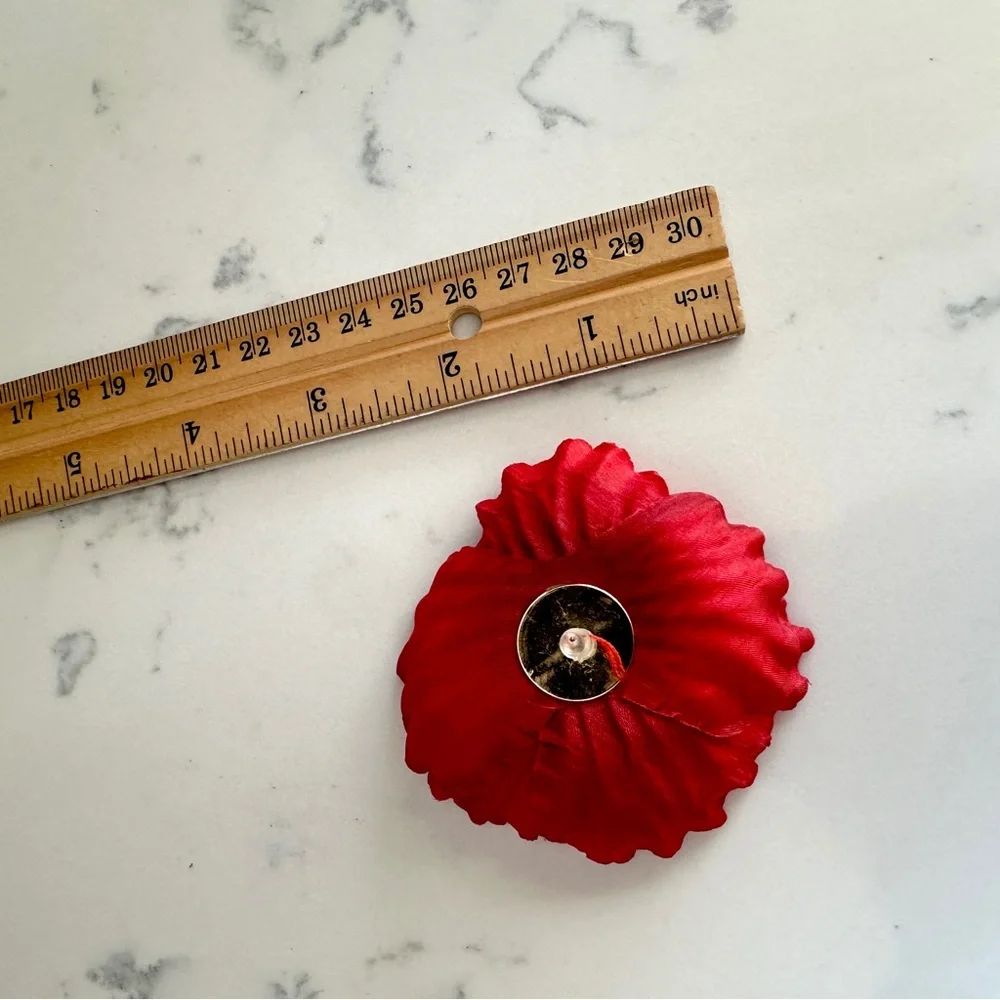 2/$30🌵 Large Red Camellia Flower Earrings Garden Statement Flamenco Gift NEW